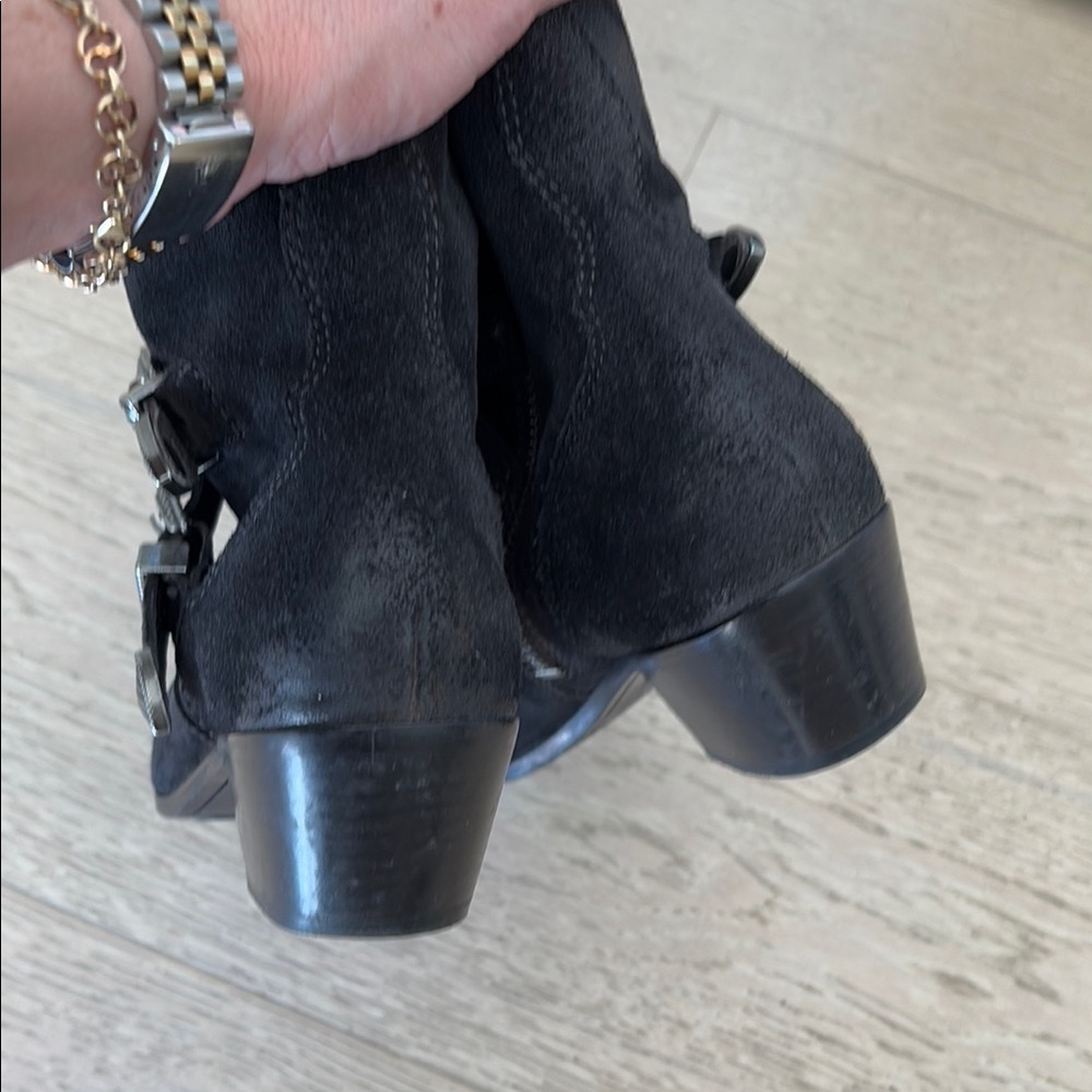 FRYE faded black suede western boot - Picture 7 of 8